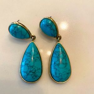 Gold & turquoise drop earrings